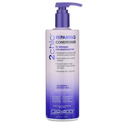 Giovanni, 2chic, Repairing Conditioner, For Damaged, Over-Processed Hair, Blackberry + Coconut Milk, 24 fl oz (710 ml)