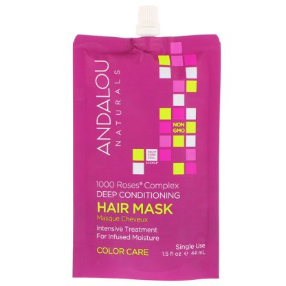 Andalou Naturals, 1000 Roses, Complex Deep Conditioning, Color Care, Hair Mask, 1.5 fl oz (44 ml)