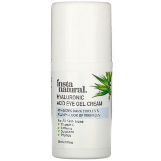 InstaNatural, Hyaluronic Acid Eye Gel Cream, 0.5 fl oz (15 ml)