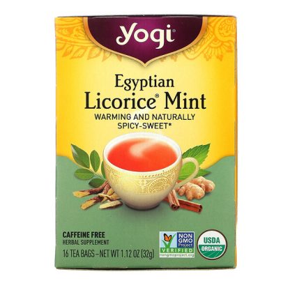 Yogi Tea, Egyptian Licorice Mint, Caffeine Free, 16 Tea Bags, 1.12 oz (32 g)