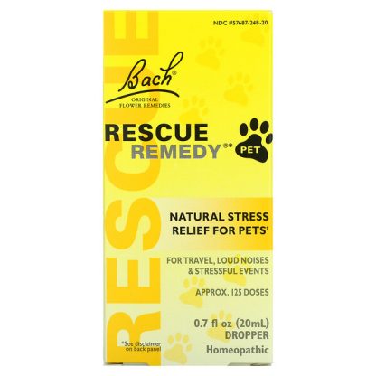 Bach, Original Flower Remedies, Rescue Remedy Pet, Natural Stress Relief, 0.7 fl oz (20 ml)