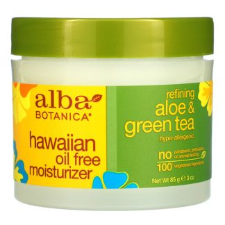 Alba Botanica, Hawaiian Oil Free Moisturizer, Refining Aloe & Green Tea, 3 oz (85 g)