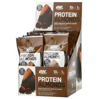 Optimum Nutrition, Protein Almonds, Dark Chocolate Truffle, 12 Packets, 1.5 oz (43 g) Each