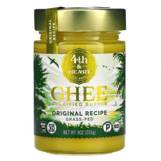 4th & Heart, Ghee Clarified Butter, Grass-Fed, Original Recipe, 9 oz (255 g)