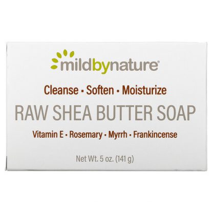 Mild By Nature, Raw Shea Butter, Bar Soap, with Vitamin E, Rosemary, Myrrh & Frankincense, 5 oz (141 g)