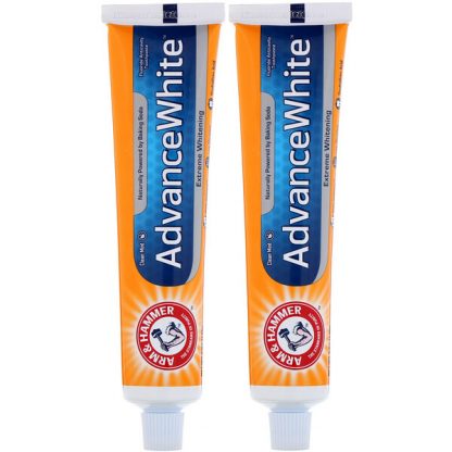 Arm & Hammer, AdvanceWhite, Extreme Whitening Toothpaste, Clean Mint, Twin Pack, 6.0 oz (170 g) Each