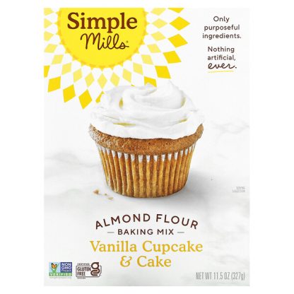 Simple Mills, Almond Flour Baking Mix, Vanilla Cupcake & Cake, 11.5 oz (327 g)