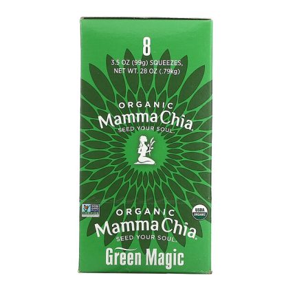 Mamma Chia, Organic Chia Squeeze, Vitality Snack, Green Magic, 8 Squeezes, 3.5 oz (99 g) Each