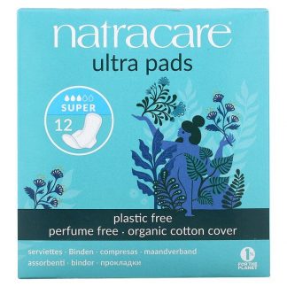 Natracare, Ultra Pads, Organic Cotton Cover, Super, 12 Pads