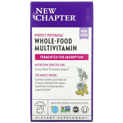 New Chapter, Perfect Postnatal Whole-Food Multivitamin, 270 Vegetarian Tablets