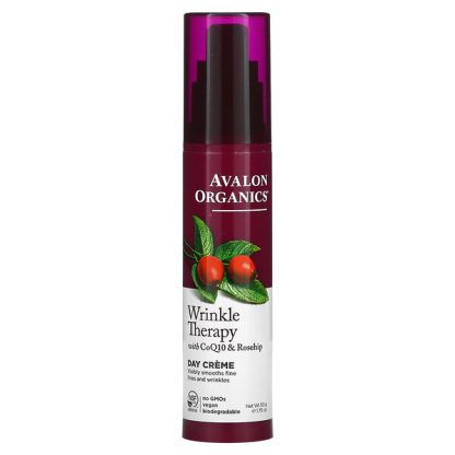 Avalon Organics, Wrinkle Therapy with CoQ10 & Rosehip, Day Creme, 1.75 oz (50 g)