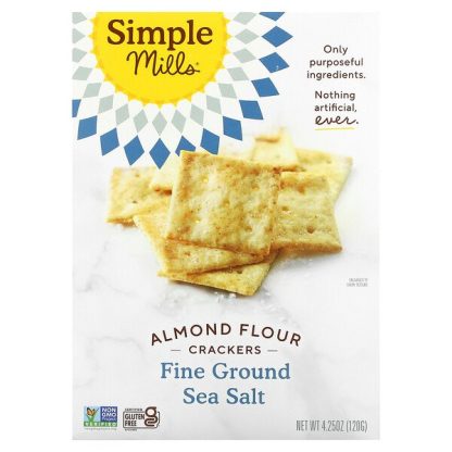 Simple Mills, Almond Flour Crackers, Fine Ground Sea Salt, 4.25 oz (120 g)