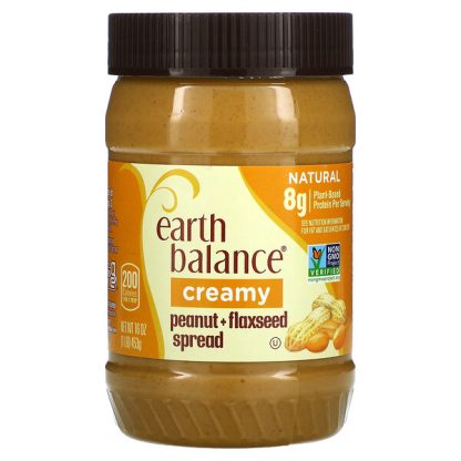 Earth Balance, Peanut and Flaxseed Spread, Creamy, 16 oz (453 g)