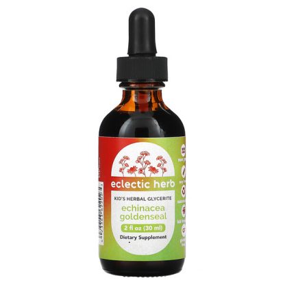 Eclectic Institute, Kid's Herbal Glycerite, Echinacea Goldenseal, 2 fl oz (30 ml)