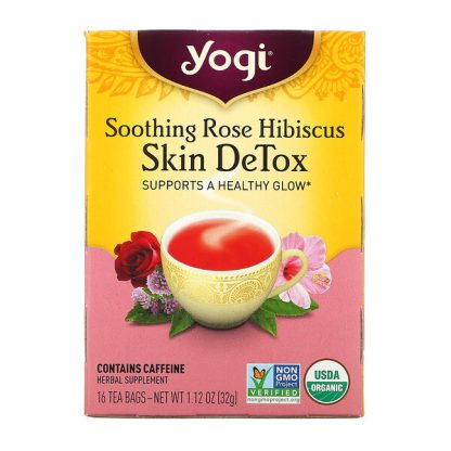 Yogi Tea, Skin DeTox, Soothing Rose Hibiscus, 16 Tea Bags, 1.12 oz (32 g)