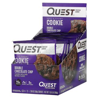 Quest Nutrition, Protein Cookie, Double Chocolate Chip, 12 Pack, 2.08 oz (59 g) Each