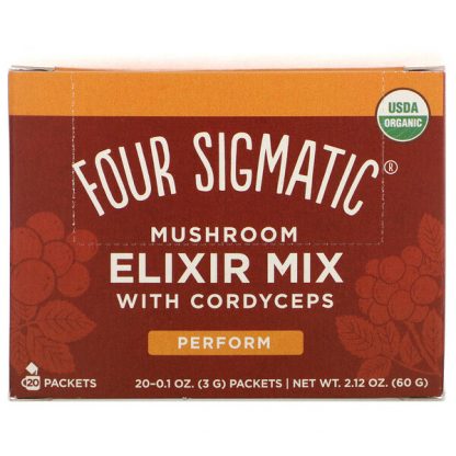 Four Sigmatic, Mushroom Elixir Mix with Cordyceps, 20 Packets, 0.1 oz (3 g) Each