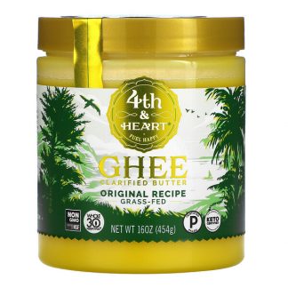 4th & Heart, Ghee Clarified Butter, Grass Fed, Original Recipe, 16 oz (454 g)