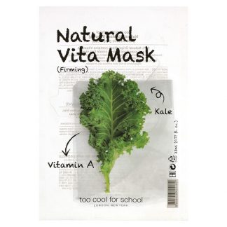 Too Cool for School, Natural Vita Beauty Mask (Firming) with Vitamin A & Kale, 1 Sheet, 0.77 fl oz (23 ml)