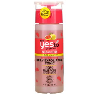 Yes To, Glow-Boosting Daily Exfoliating Tonic, Grapefruit, 4 fl oz (118 ml)