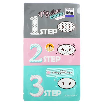 Holika Holika, Pig-Clear, Blackhead 3 Step Kit, 1 Kit