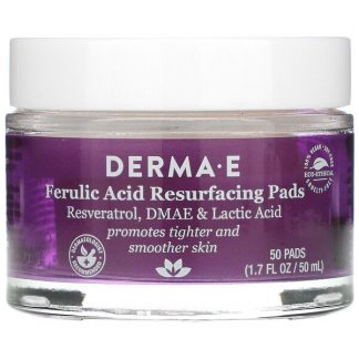 Derma E, Ferulic Acid Resurfacing Pads, 50 Pads, 1.7 fl oz (50 ml)