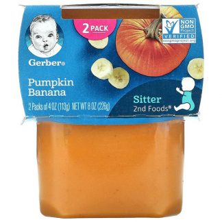 Gerber, Pumpkin Banana, 2nd Foods, 2 Pack, 4 oz (113 g) Each