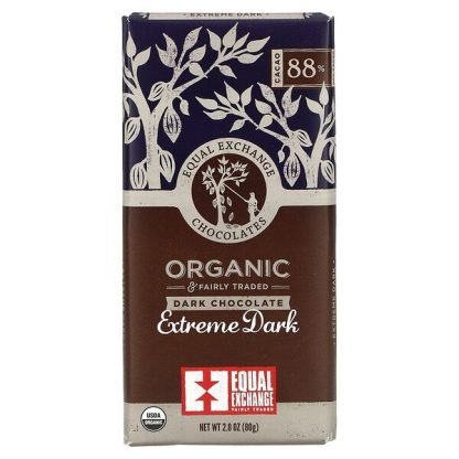 Equal Exchange, Organic, Dark Chocolate, Extreme Dark, 88% Cacao, 2.8 oz (80 g)