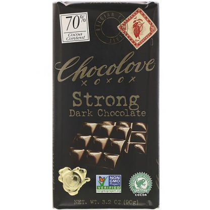 Chocolove, Strong Dark Chocolate, 70% Cocoa, 3.2 oz (90 g)