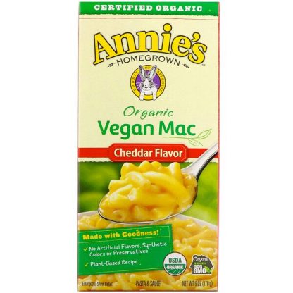 Annie's Homegrown, Organic Vegan Mac, Cheddar Flavor, 6 oz (170 g)