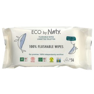 Naty, Flushable Wipes, 56 Wipes