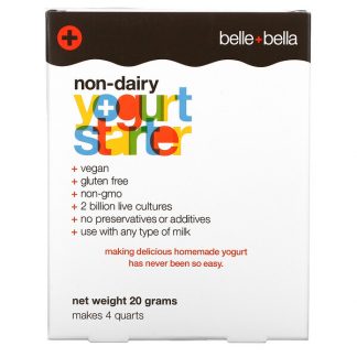 Belle+Bella, Non-Dairy Yogurt Starter, 4 Packets, (5 g) Each