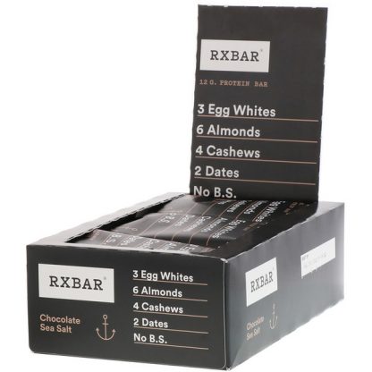 RXBAR, Protein Bar, Chocolate Sea Salt, 12 Bars, 1.83 oz (52 g) Each