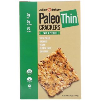 Julian Bakery, Paleo Thin Crackers, Salt & Pepper, 8.4 oz (238 g)