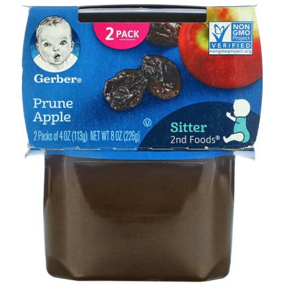 Gerber, Prune Apple, 2nd Foods, 2 Pack, 4 oz (113 g) Each