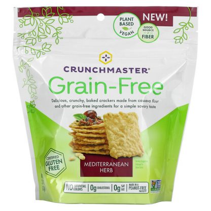 Crunchmaster, Grain Free Crackers, Mediterranean Herb, 3.54 oz (100 g)