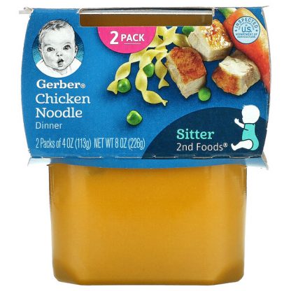 Gerber, Chicken Noodle Dinner, 2nd Foods, 2 Packs, 4 oz (113 g) Each