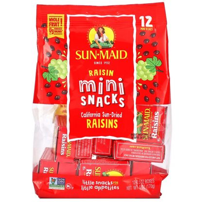 Sun-Maid, Raisin Mini Snacks, 12 Boxes, 0.5 oz Each