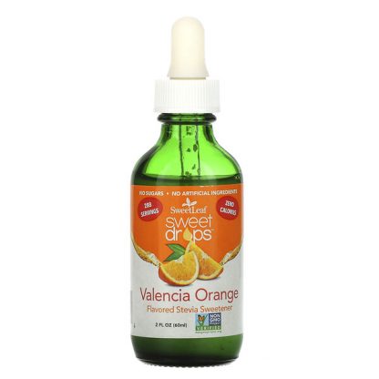 Wisdom Natural, SweetLeaf, Sweet Drops Stevia Sweetener, Valencia Orange, 2 fl oz (60 ml)