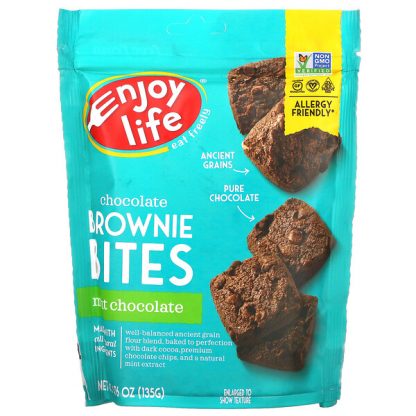 Enjoy Life Foods, Chocolate Brownie Bites, Mint Chocolate, 4.76 oz (135 g)