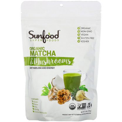 Sunfood, Superfoods, Organic Matcha & Mushrooms, 5.8 oz (165 g)