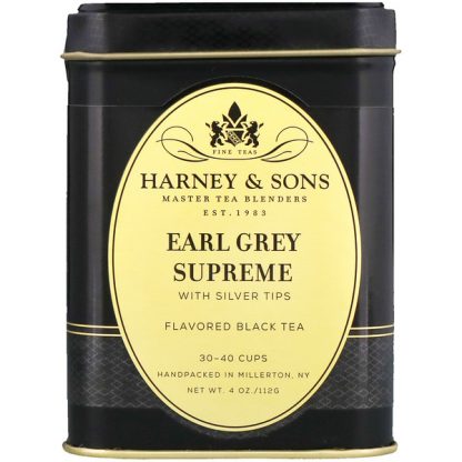 Harney & Sons, Black Tea, Earl Grey Supreme with Silver Tips, 4 oz