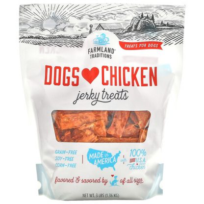 Farmland Traditions, Dogs Love Chicken, Jerky Treats, 3 lbs (1.36 kg)