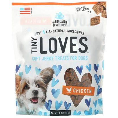 Farmland Traditions, Tiny Loves, Soft Jerky Treats For Dogs, Chicken, 16 oz (453 g)