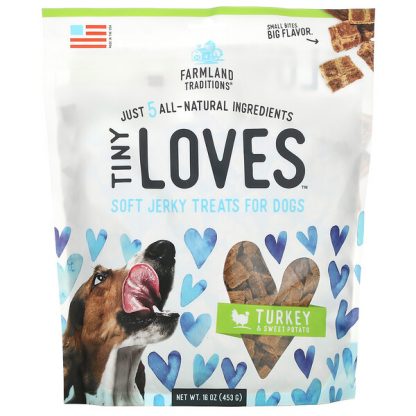 Farmland Traditions, Tiny Loves, Soft Jerky Treats For Dogs, Turkey & Sweet Potato, 16 oz (453 g)