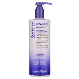 Giovanni, 2chic, Repairing Shampoo, For Damaged, Over-Processed Hair, Blackberry + Coconut Milk, 24 fl oz (710 ml)