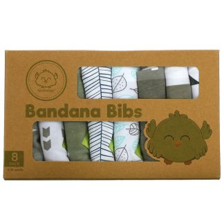 KeaBabies, Bandana Bibs, 0-36 Months, GrayScape, 8 Pack