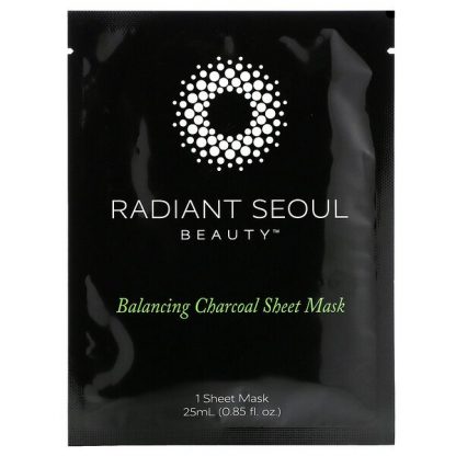 Radiant Seoul, Balancing Charcoal Beauty Sheet Mask, 1 Sheet Mask, 0.85 oz (25 ml)