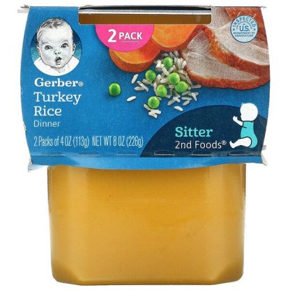 Gerber, Turkey Rice Dinner, 2nd Foods, 2 Pack, 4 oz (113 g) Each