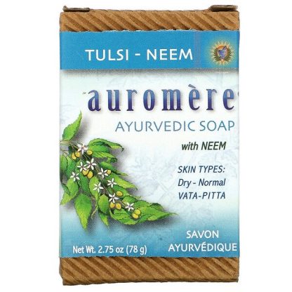 Auromere, Ayurvedic Bar Soap with Neem, Tulsi-Neem, 2.75 oz (78 g)